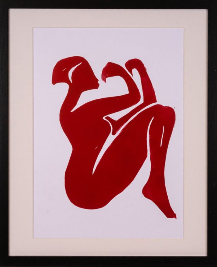 Linogravură „Ghemuită”